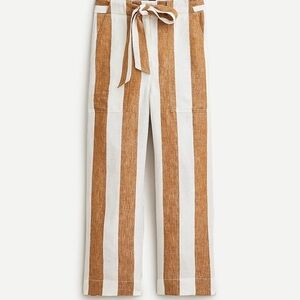 NWT J. Crew 100% Linen Wide Leg High Rise Cropped Pants Size 10
